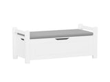 Kids Toy Box Chest, White Toy Box for Boys Girls, Large Storage Cabinet with Cushion Seat 23676979