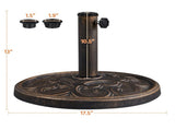 22lbs 17.5'' Iron Outdoor Patio Market Umbrella Base, Bronze 17308667