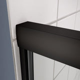 Bathtub Bypass shower door, sliding door, with 1/4" tempered glass and Matted black finish W2122131039