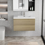 36" Floating Bathroom Vanity with Sink, Modern Wall-Mounted Bathroom Storage Vanity Cabinet with W1573P152698