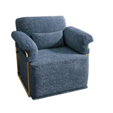 360 Degree Square Swivel Accent Sofa Chair,Fluffy Fabric Lounge Wide Upholstered Reading Chair with W2012P319079
