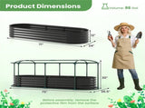 3-in-1 Raised Garden Bed with Greenhouse Cover, Galvanized Steel Planter Box for Year-Round Growing 55483065
