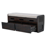 ZUN TREXM Rustic Storage Bench with 2 Drawers, Hidden Storage Space, and 3 False Drawers at the Top, WF323695AAP