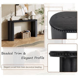 Mirod Vintage Console Table with Beaded Trim and Reversible Curved Legs, Natural Wood Veneer Finish N760P286010B