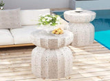 13" Modern Outdoor and Indoor Waterproof Coffee Table and Side Table Set, Durable MgO Cement Design, W757P332044