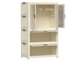 Portable Wardrobe Closet Storage Organizer for Clothes,Clothes Dresser, Magnetic Doors with 4 Cubes 76602554