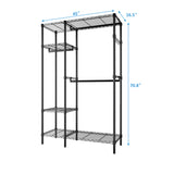 Closet Organizer Metal Garment Rack Portable Clothes Hanger Home Shelf 08720143