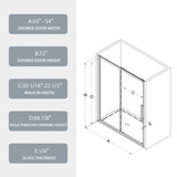 50"-54"W x 72"H sliding shower door, sliding door, with 1/4" tempered glass and Polished Chrome W2122P228624