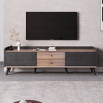 ZUN 63'' Mid Century TV Stand with 2 Cabinets& Open Compartments, Entertainment Center for TVs up to N710P180182B