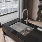 Stainless Steel Kitchen Sink, 27x19 Single Bowl, Undermount Handmade Sink in Brushed Nickel, with 88088733