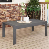 All-Weather Aluminum Outdoor Coffee Table, Modern Coffee Table for Outside, Rectangle Patio Coffee B082P232966