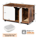 ZUN Cat Litter Box Enclosure, Hidden Cat Washroom, Kitty End Table, Furniture Style with Double W1687P181870