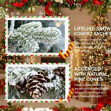 2FT Flocked Christmas Tree with Pot Base 189 Tips 30 Warm White LED Lights PEPVC Artificial Plant 71968326