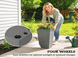 Set of 3 Plastic Flower Pots 02357797