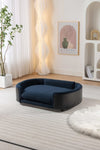 ZUN Scandinavian style Elevated Dog Bed Pet Sofa With Solid Wood legs and Black Bent Wood Back, Cashmere W794125949