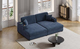 86.5" Oversized Loveseat Chaise Lounge Sectional Sofa Bed Corduroy Sleeper Sofa with USB Ports , N719P232602C