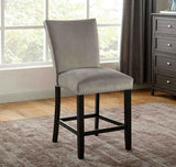Attractive Set of 2pc Counter Height Chairs Dining Room Furniture Gray Flannelette Seat Nailhead B011P246278