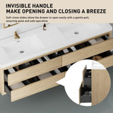 72" Wall-Mounted Bathroom Vanity with Sink, Floating Bathroom Storage Cabinet with Stone Resin W1573P211189