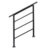 Handrails for Outdoor Steps, Wrought Iron Handrail Fits 1 or 3 Steps, Transitional Handrail with 50985893