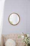 ZUN 20" x 20" Circle Wall Mirror with Wooden Frame, Wall Mirror for Living Room, Dining Room, Foyer, W2078124340