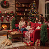 2PCS Set 4FT Artificial Plant Faux Pine Cypress Natural Plastic Faux Plant Christmas Indoor Outdoor 10305113