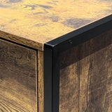 Industrial Style 6 Drawer Double Dresser,Rustic Brown Wood Storage Dresser Clothes Organizer with 95234840