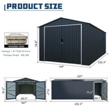 ZUN Outdoor Storage Shed 20x10 FT, Metal Garden Shed Backyard Utility Tool House Building with 2 Doors W1895P201990