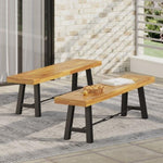 ZUN Outdoor Acacia Wood Dining BENCH Sets of 2 57240.00