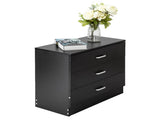 Modern Simple 3-Drawer Table Nightstand Dresser Black 39538677