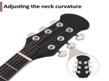 41 inch Cutawary Round Back Acoustic Guitar Spruce Top Grape Hole Black 53570421