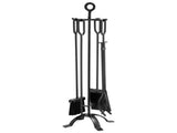 5-Piece Fireplace Tool Set with Stand, Includes Tongs, Ash Shovel, Brush, Poker, and Four-Prong 56851545