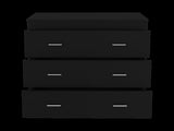Dresser 33"H, Three Drawer, Superior Top, Metal Handles, White B097132937