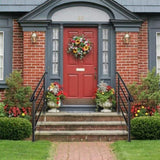 Handrails for Outdoor Steps, Wrought Iron Handrail Fits 1 to 4 Steps, Transitional Handrail with 72072019