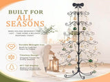 6ft Black PVC Metal Artificial Christmas Tree with Bow Topper, No Extra Ornaments, Daily Decor Tree 72992353