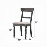 Rustic Style Gray Finish Dining Side Chairs Set of 2pcs Light Brown Upholstered Seat Wooden Dining B2741P331537