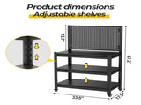 Work Bench with Pegboard,Heavy Duty 3000lbs Capacity Workbench with Wheels Adjustable Shelves,Tool 78727447