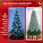 ZUN 7.5 FT Gradient Design Pre-lit Artificial Christmas Tree, Hinged Xmas Pine Tree with 1200 Branch 36196437