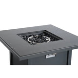 30" Powdercoated Metal Fire Pit with Smoked Glass Top B120P205631