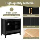 36 inch Bathroom Vanity with Sink, One Cabinet with Soft-closing Doors, 4 Soft-Closing Drawers, N759P292552B