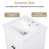 20" Bathroom Vanity with Sink, Bathroom Cabinet with Two Doors, Magnetic Door Stopper and Adiustable N725P195132K