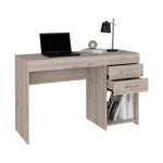 ZUN Ibare Two Drawer Computer Desk, One Lower Shelf -Light Gray B20091873