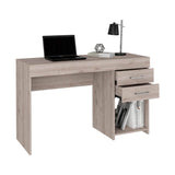 Ibare Two Drawer Computer Desk, One Lower Shelf -Light Gray B07091873