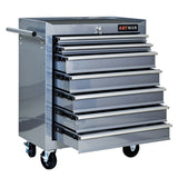 7 DRAWERS MULTIFUNCTIONAL TOOL CART WITH WHEELS-SILVER W1102P160640