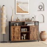 ZUN Sideboard, storage cabinet with open shelves for kitchen dining room living room, industrial style, W1321126671