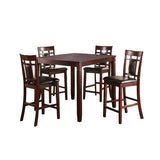 5 Piece Counter Height Dining Set in Dark Brown B01682184