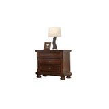 Wood Nightstand with Hidden Jewelry Drawer in Dark Walnut 808857819697