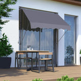 Manual Retractable Awning-78'' Non-Screw Outdoor Sun Shade Cover with UV Protection 100% Polyester W419142759