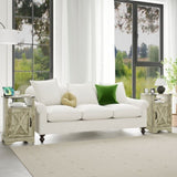 Farmhouse Nightstand Side Table, Wooden Rustic End Table, Tall Bedside Table with Electrical Outlets B082134939