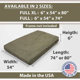 Memory Foam Infused Futon Mattress Full XL Washable Removable Cover, Heavy-Duty Zipper, Thick B181P351992