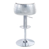 Vintage Brown and Aluminum Swivel Adjustable Stool B062P189159
